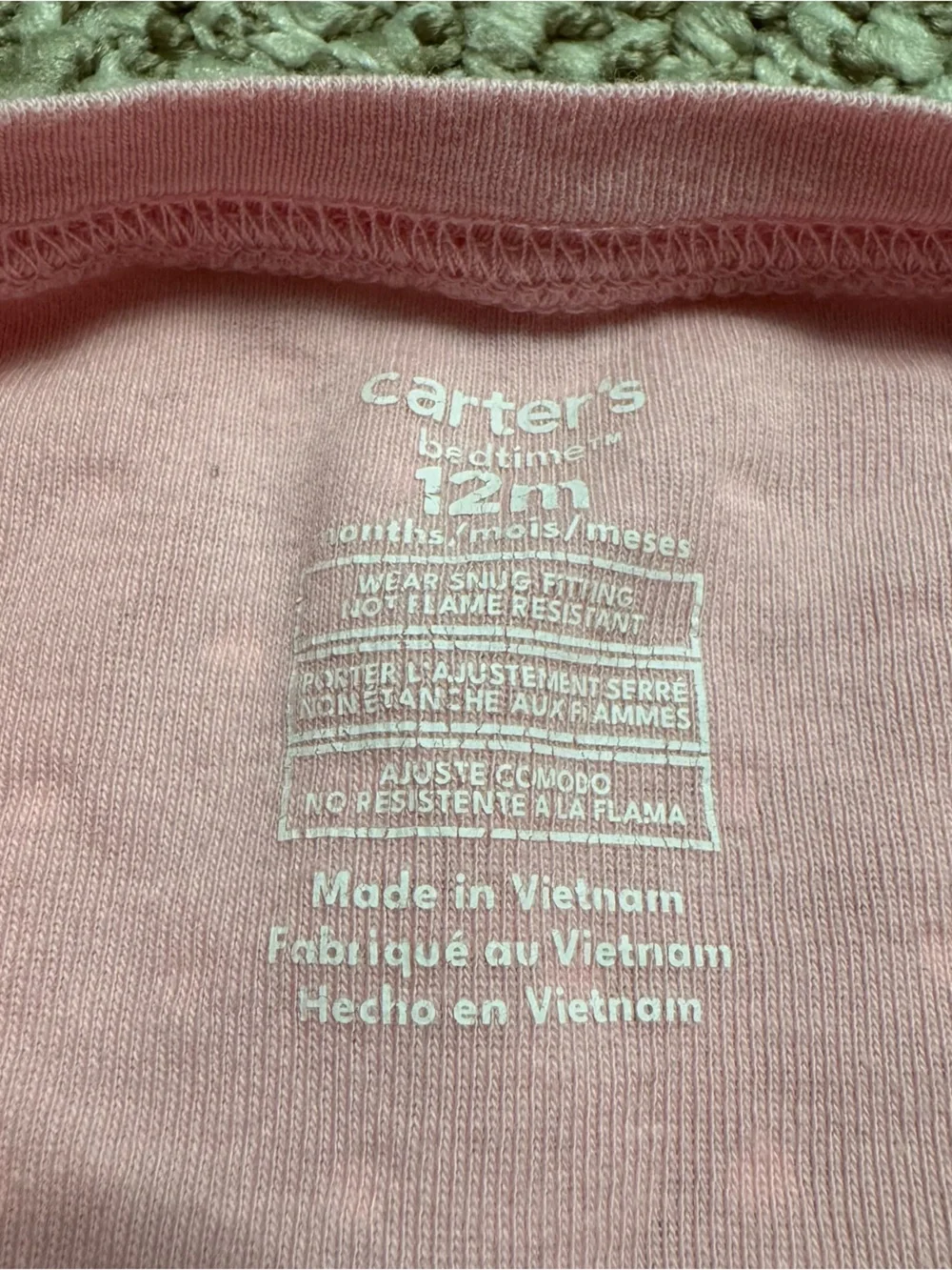 Carter's Bedtime Pink Heart Print Unicorn Full Zip Sleeper Pajamas 12 Months